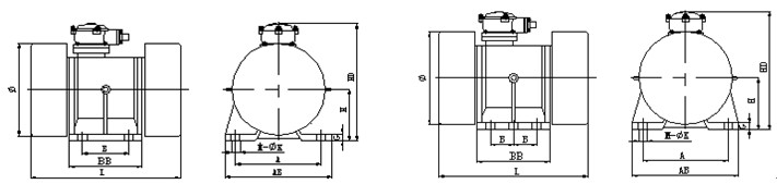 YBZD係列防爆振動電（diàn）機安裝尺寸