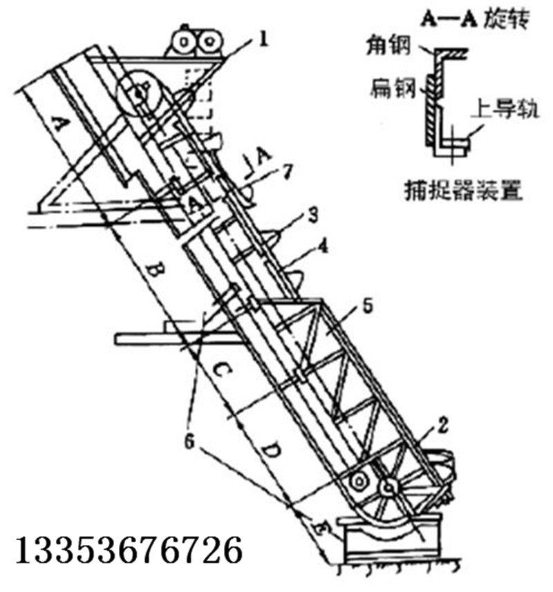 T型(xíng)提升機(jī)示意圖 T型提升(shēng)機示意圖